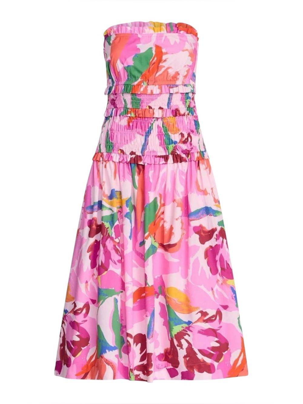 Women’s Free Assembly Maxi Pink Floral Strapless Sundress